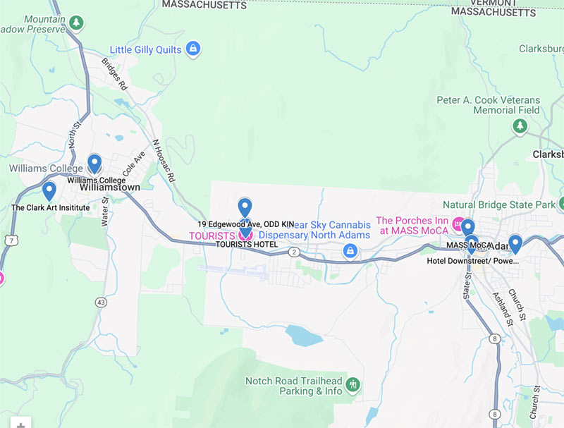 Location of the Arrival Art Fair in North Adams in Western MA