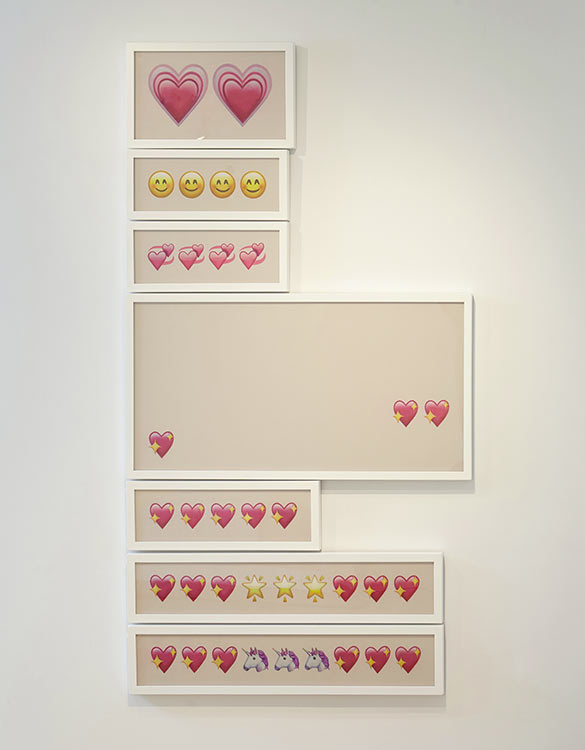 Anna Von Mertens - 'Every text from Toni including an emoji (Jul 4, 2015; Sep 21, 2015; June 14, 2016; Sep 13, 2016; Dec 25, 2016; Jun 10, 2017; Jul 17, 2017)'